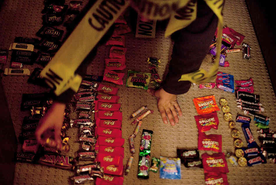 Ben Wallach's "candy shop" of recently acquired Halloween sweets is open for business. Ben Wallach's "candy shop" of recently acquired Halloween sweets is open for business.