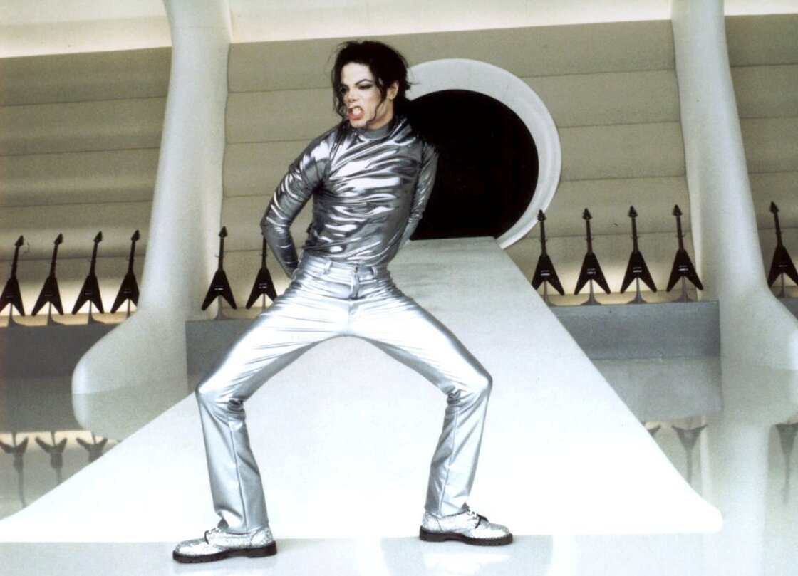 Michael Jackson performs in his "Scream" video for MTV in 1995. 