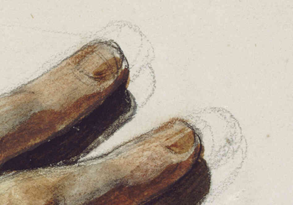 Theodore Gericault traced his fingers with pencil before painting. Theodore Gericault traced his fingers with pencil before painting.