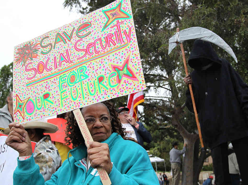 A woman holds a sign during a rally to protect federal health programs in California. A report by the Pew Research Center shows that 45 percent of silent generation members say Social Security is the issue that will matter most in deciding their vote in the next election. A woman holds a sign during a rally to protect federal health programs in California. A report by the Pew Research Center shows that 45 percent of silent generation members say Social Security is the issue that will matter most in deciding their vote in the next election.