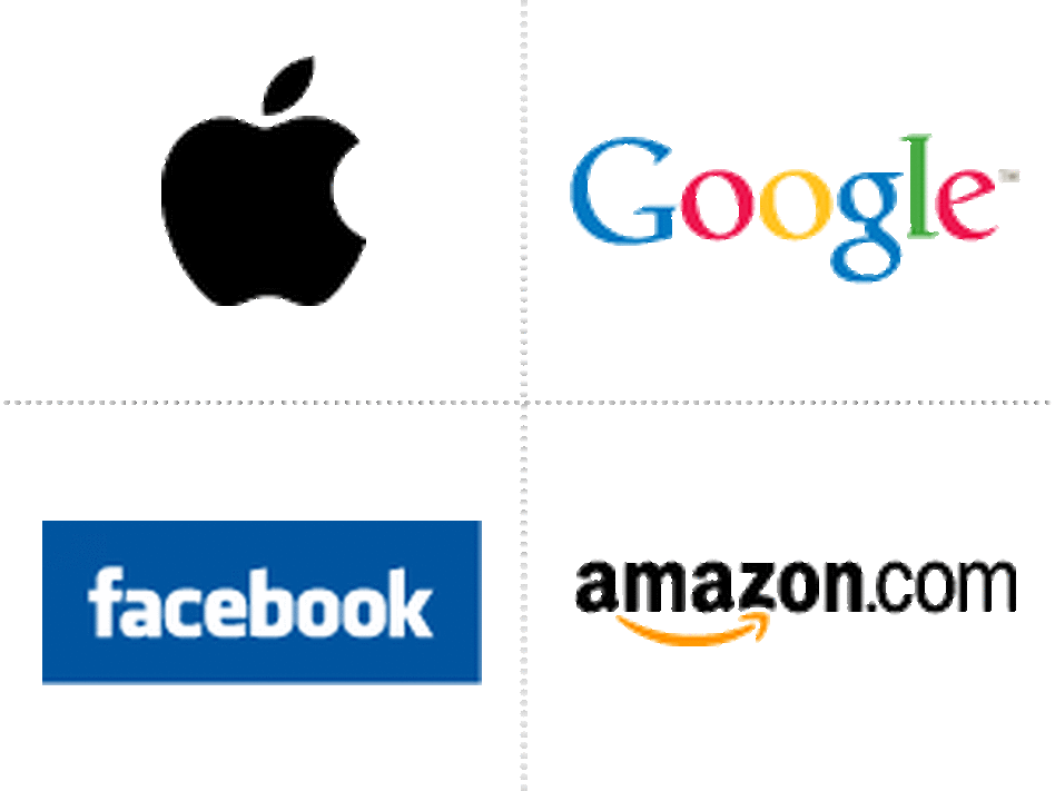 Apple, Google, Facebook and Amazon are expanding rapidly into markets like media, TV, movies, finance, advertising, retail and mobile phones. Apple, Google, Facebook and Amazon are expanding rapidly into markets like media, TV, movies, finance, advertising, retail and mobile phones.