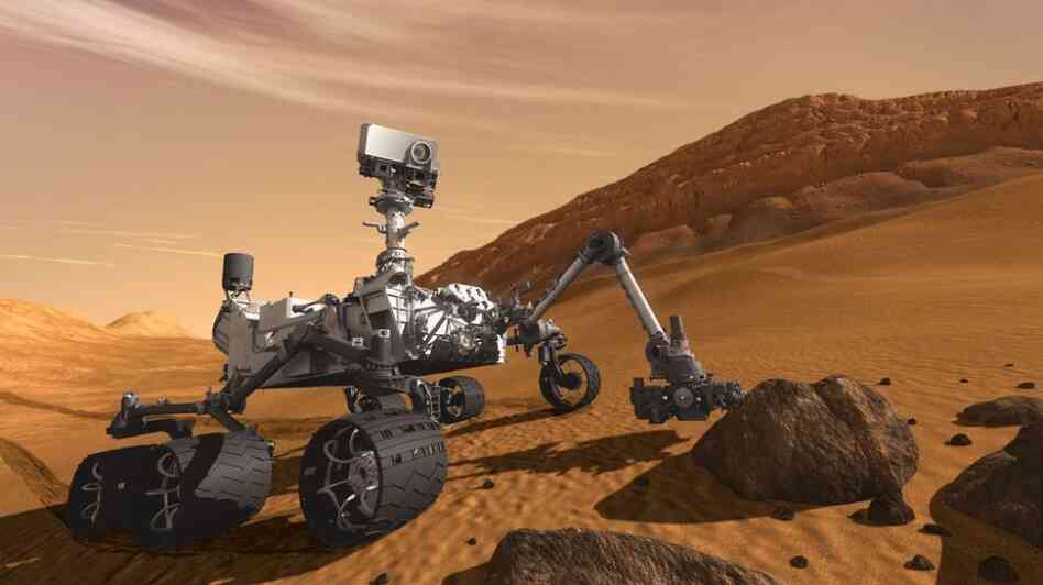 NASA's next Mars rover, Curiosity, seen in this artist's rendering, will use 8 pounds of plutonium-238 as its power supply. That's a significant portion of the remaining space fuel. NASA and the Department of Energy have offered to split the costs of producing the fuel, but Congress has so far opposed that arrangement. NASA's next Mars rover, Curiosity, seen in this artist's rendering, will use 8 pounds of plutonium-238 as its power supply. That's a significant portion of the remaining space fuel. NASA and the Department of Energy have offered to split the costs of producing the fuel, but Congress has so far opposed that arrangement.