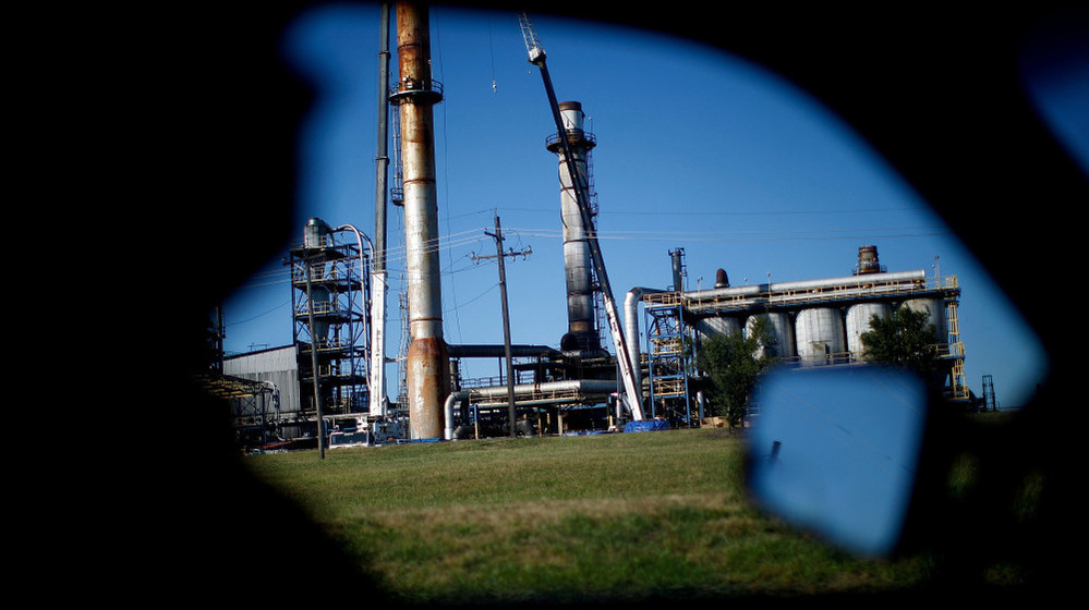 The Continental Carbon plant sits on the southern outskirts of Ponca City, Okla. Residents blamed the plant, which produces a black dust known as carbon black, for polluting their city.