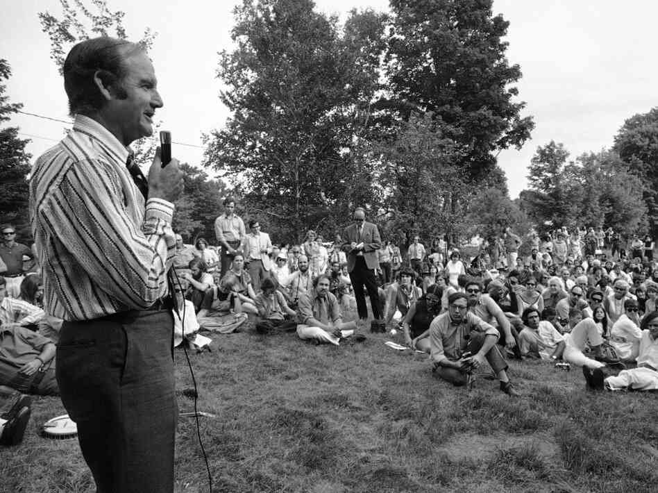 Sen. George McGovern speaks to a crowd in Vermont in 1971. Many baby boomers started out with liberal politics; now their views are harder to pin down. Sen. George McGovern speaks to a crowd in Vermont in 1971. Many baby boomers started out with liberal politics; now their views are harder to pin down.
