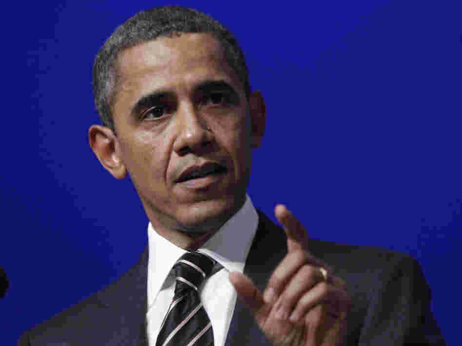 President Obama during today's news conference in Cannes, France.