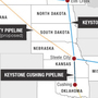 Map of the TransCanada Keystone pipeline.