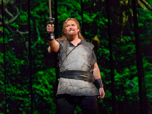 Jay Hunter Morris performs in the new Metropolitan Opera production of Richard Wagner's Siegfried. The show's vivid backdrops were created with advanced 3-D projection technology. Jay Hunter Morris performs in the new Metropolitan Opera production of Richard Wagner's Siegfried. The show's vivid backdrops were created with advanced 3-D projection technology.