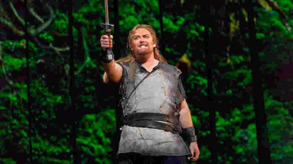 Jay Hunter Morris performs in the new Metropolitan Opera production of Richard Wagner's Siegfried. The show's vivid backdrops were created with advanced 3-D projection technology.