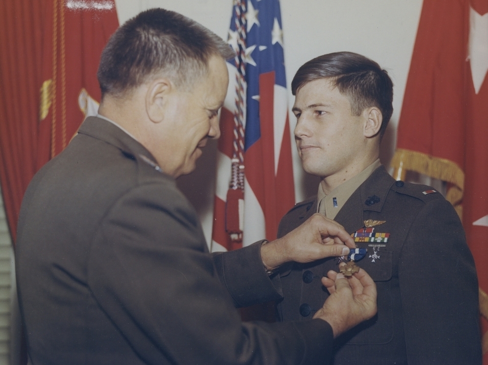 Karl Marlantes receives the Navy Cross in the winter of 1969-70.