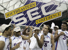 Florida players (from left) Taurean Green, Corey Brewer, Walter Hodge, Joakim Noah and Marreese Speights hold up the Southeastern Conference sign after defeating Arkansas in the SEC basketball tournament championship game at the Georgia Dome in Atlanta in 2007. Florida players (from left) Taurean Green, Corey Brewer, Walter Hodge, Joakim Noah and Marreese Speights hold up the Southeastern Conference sign after defeating Arkansas in the SEC basketball tournament championship game at the Georgia Dome in Atlanta in 2007.