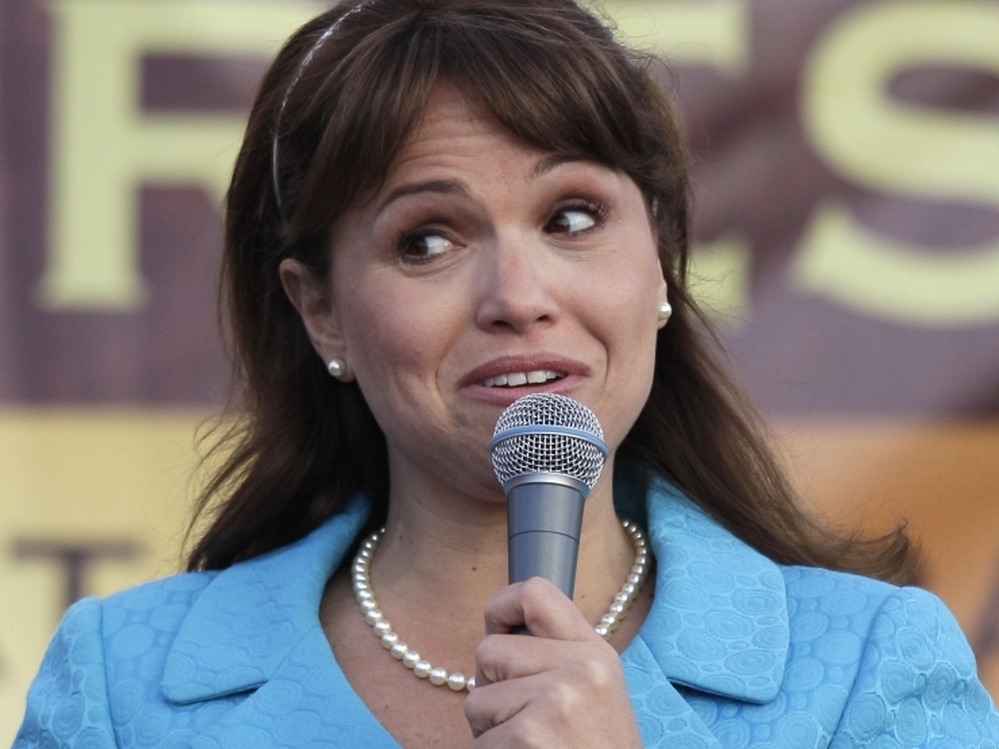 Delaware Republican Senate candidate Christine O'Donnell delivers remarks at the Tea Party Express rally in 2010. Some say Republicans threw away votes by nominating ultra-conservative O'Donnell.