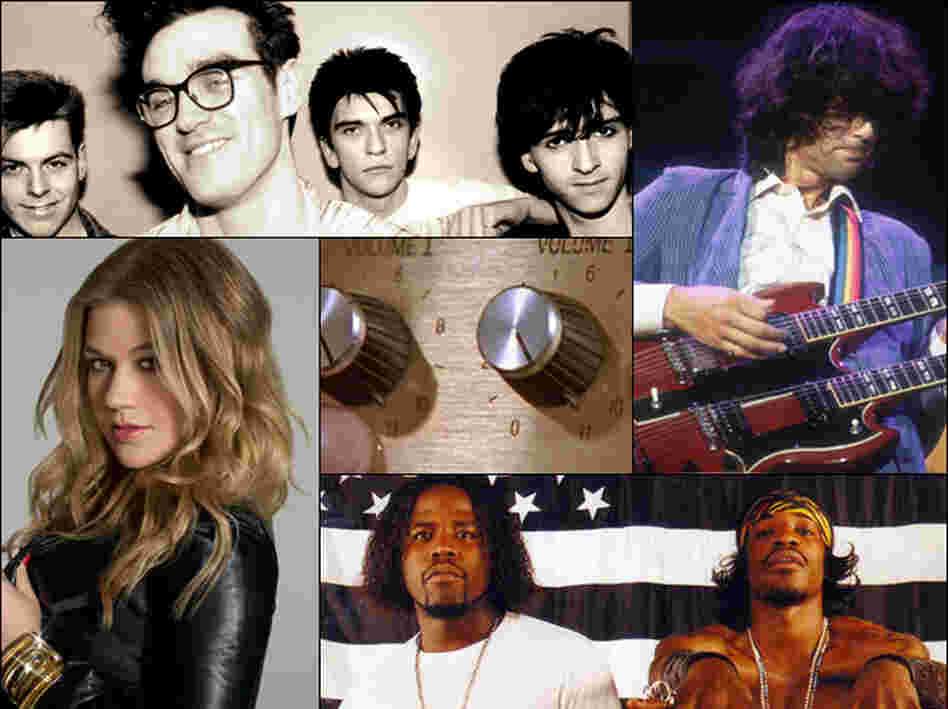 Clockwise from top left: The Smiths, Led Zeppelin, OutKast, Kelly Clarkson, Spinal Tap's secret weapon.