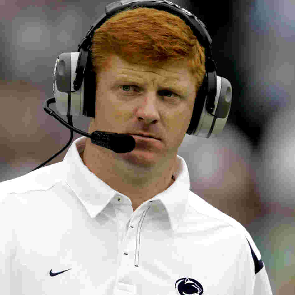 Assistant coach Mike McQueary of the Penn State Nittany Lions walks the sidelines during a game at Beaver Stadium in State College, Pa., Sept. 12, 2009.
