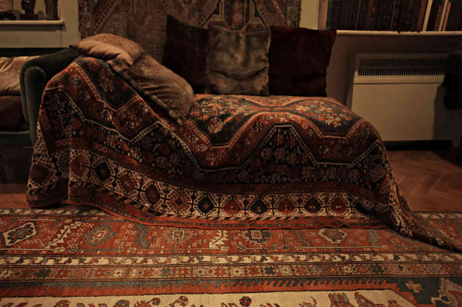 Sigmund Freud's couch at his study in London.