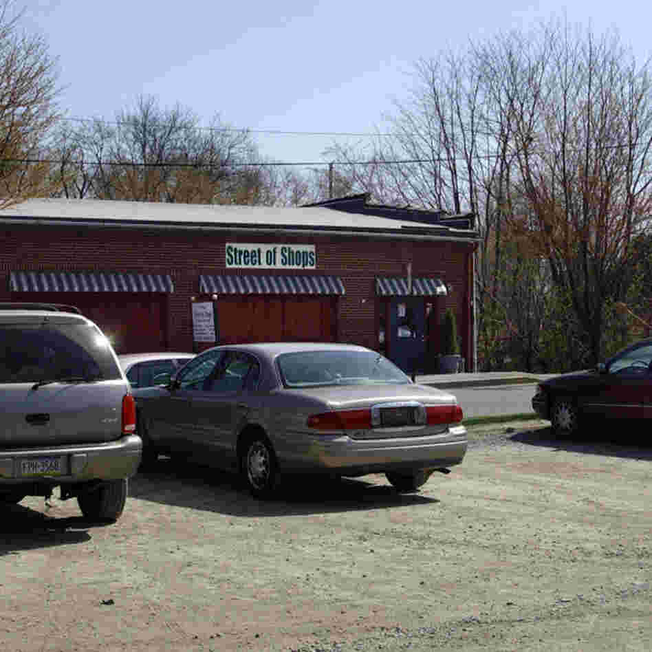 A parking lot adjacent to an antique shop in Lewisburg, Pa., shown Sunday, April 17, 2005, is where the red and white Mini Cooper, driven by missing Centre County District Attorney Ray Gricar, was found by Pennsylvania State Police.
