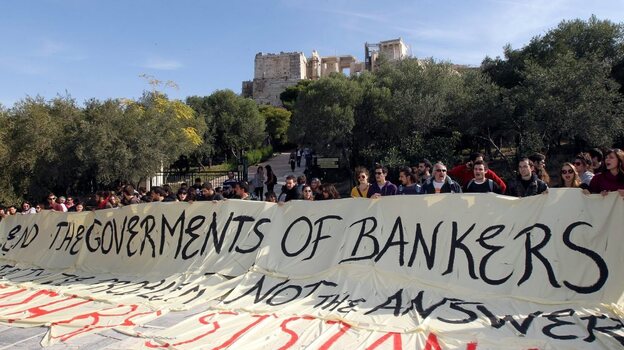 Greek demonstrators protest in Athens on Nov. 8. Similar economic crises in Argentina and Uruguay a decade ago may be instructive for Greece today. Greek demonstrators protest in Athens on Nov. 8. Similar economic crises in Argentina and Uruguay a decade ago may be instructive for Greece today.
