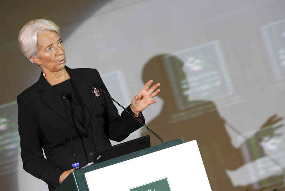 International Monetary Fund chief Christine Lagarde delivers her speech at the International Finance Forum in Beijing.