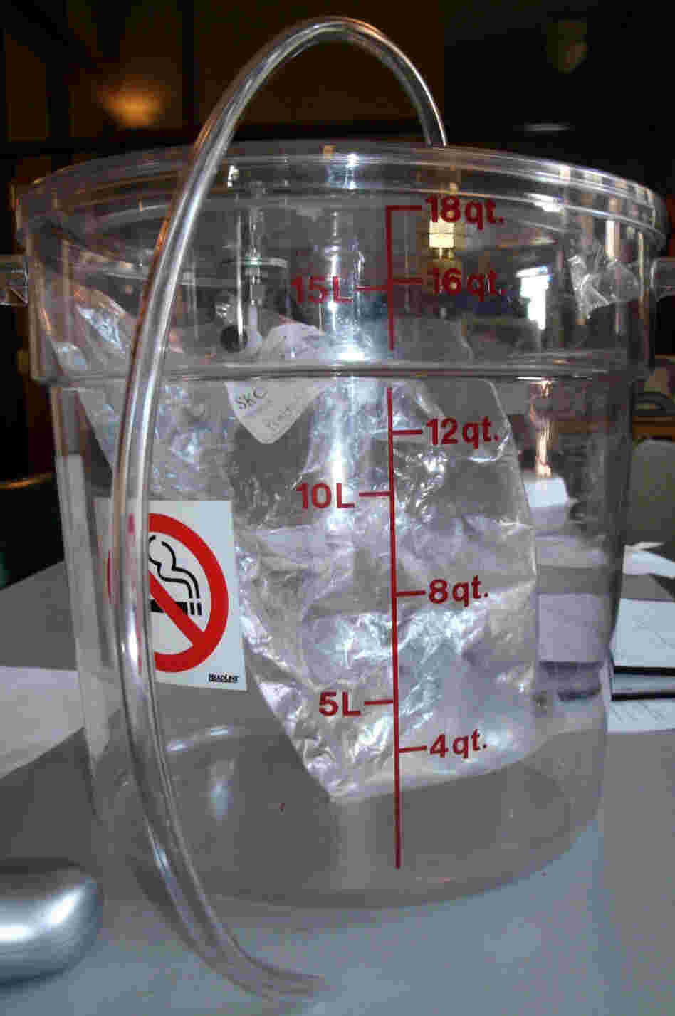 Using a bucket, a hose and pump, and a plastic bag, air samples are collected. The finished contraption can test for more than 70 gases and 20 sulfur compounds. The sample can then be sent to a state or independent laboratory for evaluation.