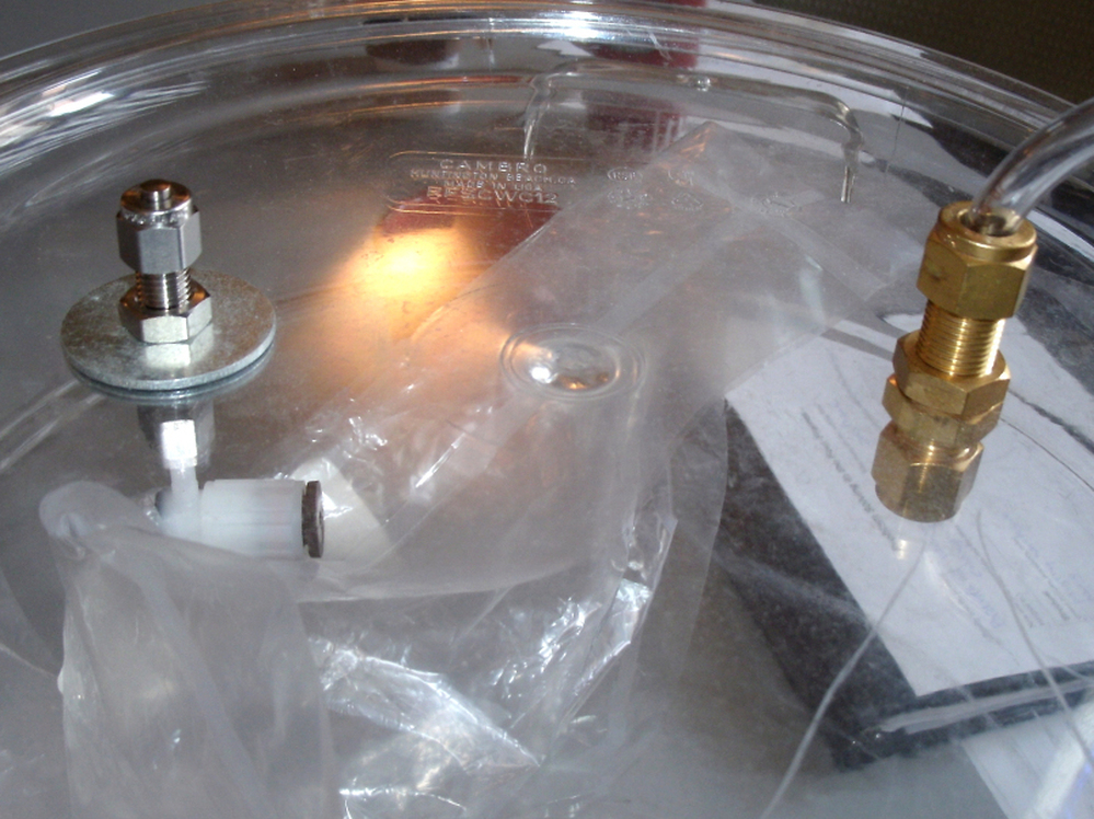 Those taking samples can attach either a camping pump or a small electric vacuum to the top to help collect the sample. 