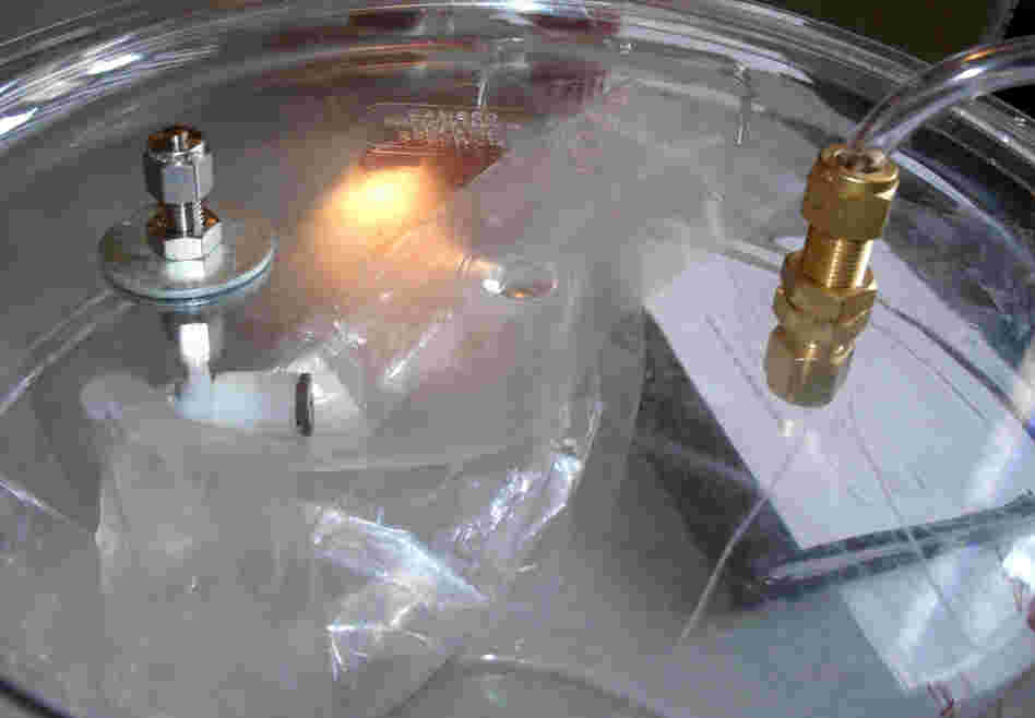 Those taking samples can attach either a camping pump or a small electric vacuum to the top to help collect the sample. 