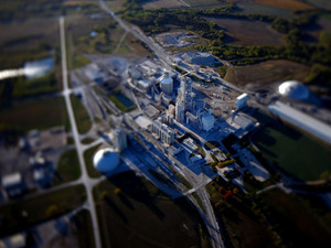 The Ash Grove Cement Kiln, as seen from an aerial photograph, sits on the northern edge of Chanute, Kan. The Ash Grove Cement Kiln, as seen from an aerial photograph, sits on the northern edge of Chanute, Kan.