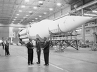 In 1962, President John Kennedy (center) and Vice President Lyndon Johnson visited Dr. Wernher von Braun (left), who designed the Saturn rocket in Huntsville, Ala. In 1962, President John Kennedy (center) and Vice President Lyndon Johnson visited Dr. Wernher von Braun (left), who designed the Saturn rocket in Huntsville, Ala.