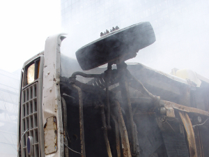 overturned truck