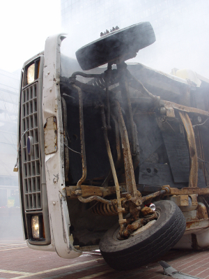overturned truck