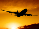 airplane in sunset airplane in sunset