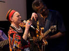 Vocalist Mfa-Kera and guitarist Mike Russell performing from their album Talking Africa. Vocalist Mfa-Kera and guitarist Mike Russell performing from their album Talking Africa.