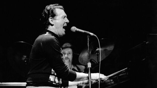 Jerry Lee Lewis, a pianist Isacoff classifies as a 'combustible,' performs at the Rainbow in London in 1972.