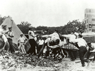 On July 28, officials sent in the Washington police to evict the marchers. The action was peaceful until someone threw a brick, the police reacted with force, and two bonus marchers were shot. The situation quickly spiraled out of control. On July 28, officials sent in the Washington police to evict the marchers. The action was peaceful until someone threw a brick, the police reacted with force, and two bonus marchers were shot. The situation quickly spiraled out of control.
