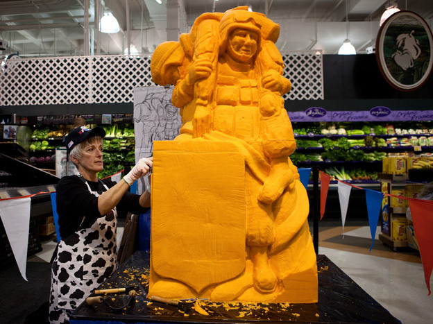 Sarah Kaufmann has been carving cheese professionally for three years.