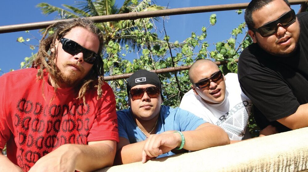 Hawaiian reggae band The Green. From left to right Zion Thompson, JP Kennedy, Caleb Keolanui and Ikaika Antone. 