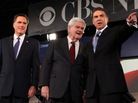 Republican presidential candidates jockeyed for airtime when they met for their first prime time TV debate on Saturday night in South Carolina. Republican presidential candidates jockeyed for airtime when they met for their first prime time TV debate on Saturday night in South Carolina.