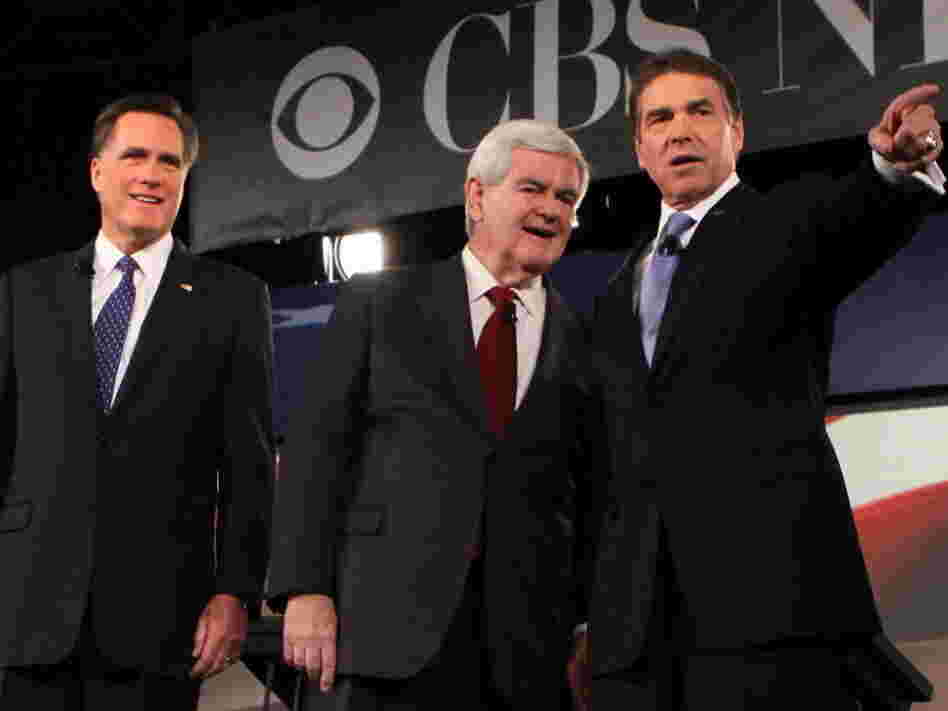 Republican presidential candidates jockeyed for airtime when they met for their first prime time TV debate on Saturday night in South Carolina. 