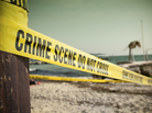 A crime scene at a beach. A crime scene at a beach.