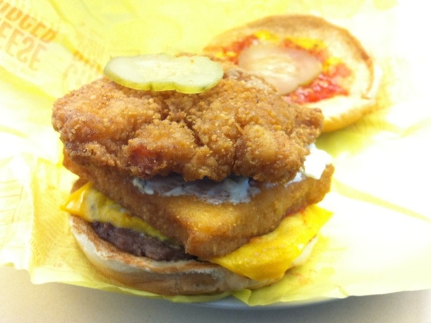 The Land, Sea, and Air Burger: a bad idea. 
