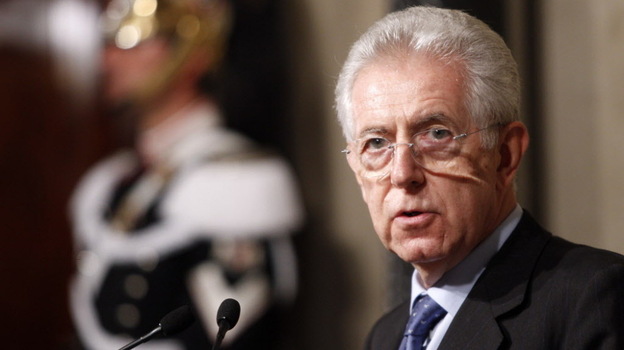 Italy's premier-designate, Mario Monti, on Sunday in Rome.