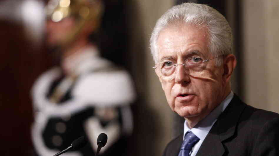 Italy's premier-designate, Mario Monti, on Sunday in Rome.