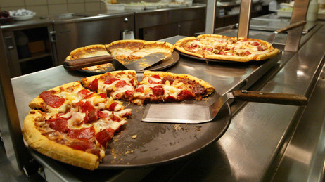 Pizza for sale at a Chicago public school. Under a House spending bill, this would still count as a vegetable serving - without extra sauce. Pizza for sale at a Chicago public school. Under a House spending bill, this would still count as a vegetable serving - without extra sauce.