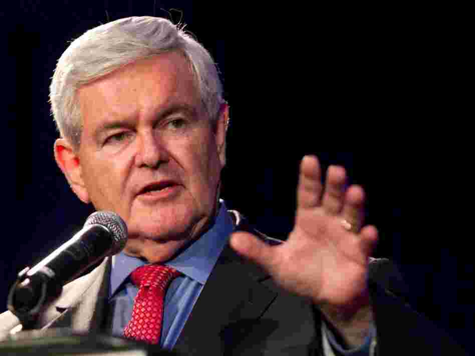 Former House Speaker Newt Gingrich, shown in May speaking at the Georgia Republican Party Victory Dinner in Macon, Ga., says he was acting as a "historian" when Freddie Mac paid him consultant fees of $300,000. 