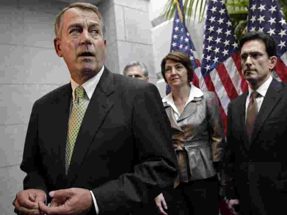 House Speaker John Boehner (R-Ohio) and other Republican leaders on Tuesday in the Capitol. 