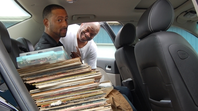Madlib (left) and Stanton Davis loading up the car.