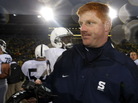 Mike McQueary during a Penn State football game in 2009. Mike McQueary during a Penn State football game in 2009.