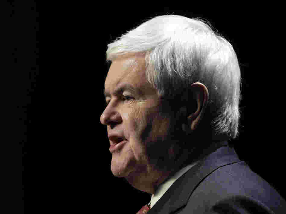 Newt Gingrich at the Iowa Republican Party's Ronald Reagan Dinner in Des Moines, Nov. 4, 2011.