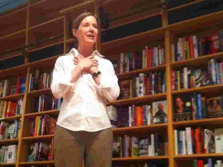 Novelist Ann Patchett greets some of her first customers at Parnassus Books in Nashville. "I actually think this is going to go really, really well," she says.