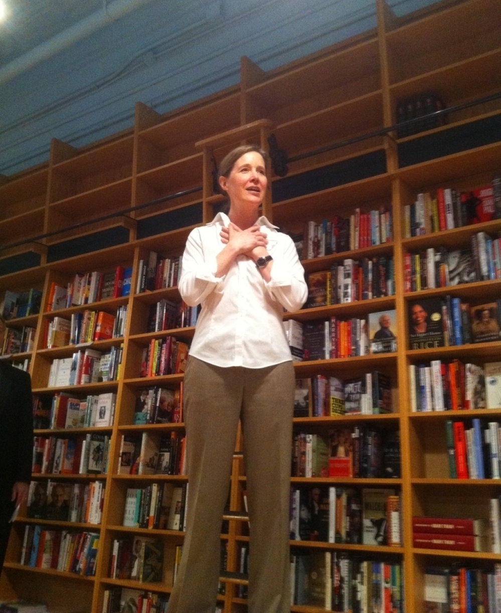 Novelist Ann Patchett greets some of her first customers at Parnassus Books in Nashville. "I actually think this is going to go really, really well," she says.