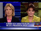Sarah Palin on Fox News with Greta Van Susteren. Sarah Palin on Fox News with Greta Van Susteren.
