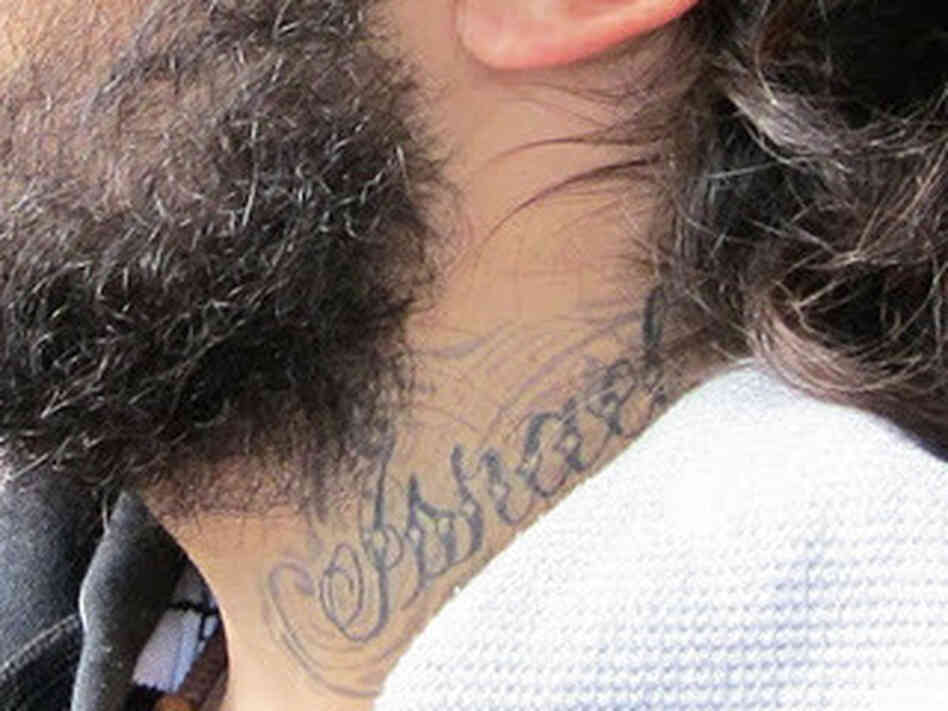 The "Israel" tattoo on Ortega-Herndandez's neck. The "Israel" tattoo on Ortega-Herndandez's neck.